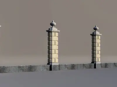 classic fence PIERS FOR GATES 3D model
