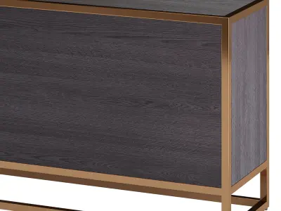 Oxford Black 6-Drawer Dresser 3D model