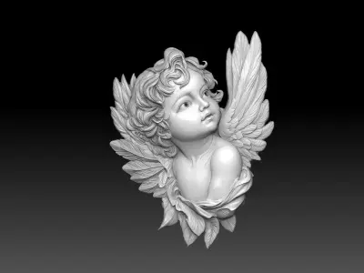 Cherub Angel with Wings 3D print model