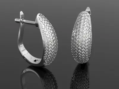 Luxury earring with diamonds  3D print model