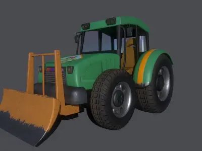 Asset - Cartoons - Car - Bulldozer - 3D Model  3D model