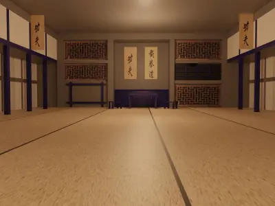 Karate Hall Low-poly 3D model