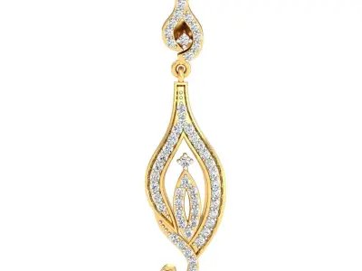 Women Earrings 3dm STL OBJ FBX Render Details 3D print model 7