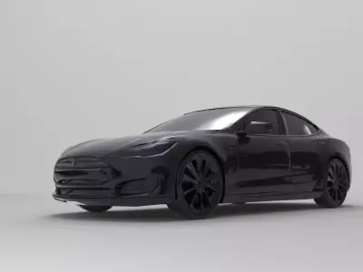 Tesla cars pack low and high poly 3D 3D model