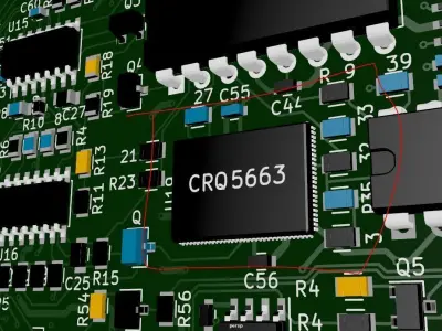 PBC chip Low-poly 3D model