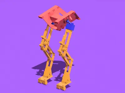 XTI PASSIVE DYNAMIC ROBOT WALKER 3D print model