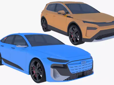 Skoda Elroq and Audi A6 e-tron 3D Model Pack