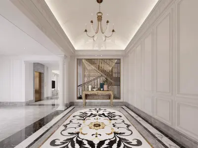 Luxury living room dining room interior scenes 43 3D model