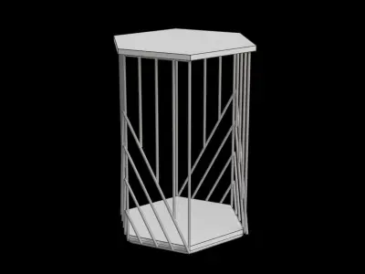 Hex Oak Effect Side Table Low-poly 3D model