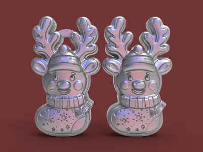 christmastree deersock decor  3D print model