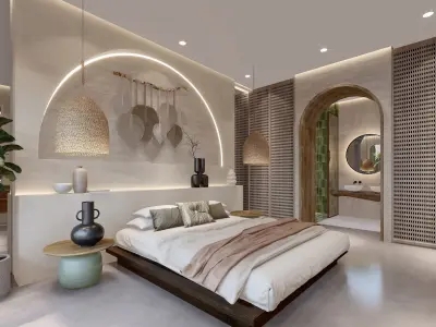 Wabi sabi style modern vacation apartement sketchup design 3D model