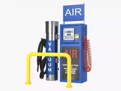 Tire Air and Vacuum Station Low-poly 3D model