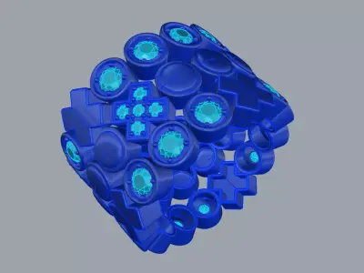Jewelry Ring Gold X Zero 3D print model
