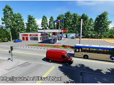 City Gas Station Low-poly 3D model
