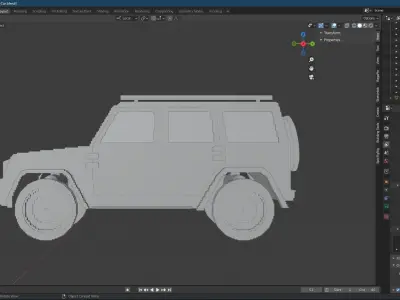 Pixelated SUV 3D model