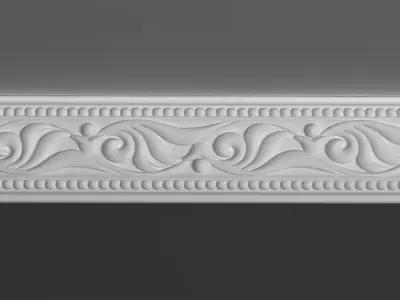 Moulding Cornice 3D Model with Floral Elements 3D model