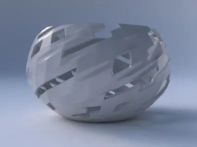 Bowl spheric twisted with cuts 3D print model