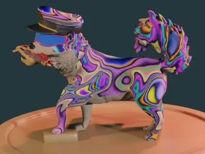 Stylized dog character 3D model