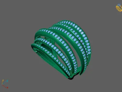 STL 3DM Print Ready Women Diamond Ring Lightweight Printable  3D print model 15