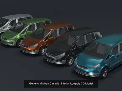 Generic Passenger Cars With Interiors 3D Model Pack
