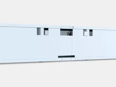 BESTA TV bench with doors 24 3D model