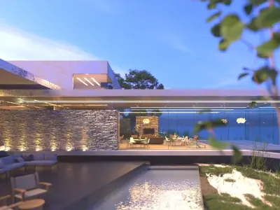 Super modern beach villa house 3ds max corona 3D model