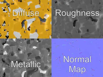 LuxeJet Mirage Gold-Gradient Jet Model Pack Low-poly 3D model