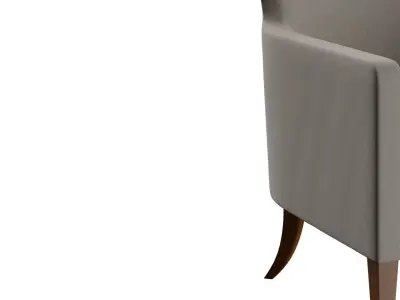 Linen Highback Bucket Chair 3D model