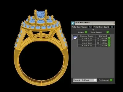 R204 Diamond Ring cad file  3D model
