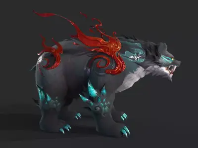 Bear mount Low-poly 3D model