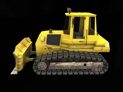 Bulldozer xs Low-poly 3D model