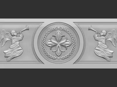 angel church relief panel 3D print model
