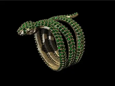 Snake ring 3D print model 3D print model