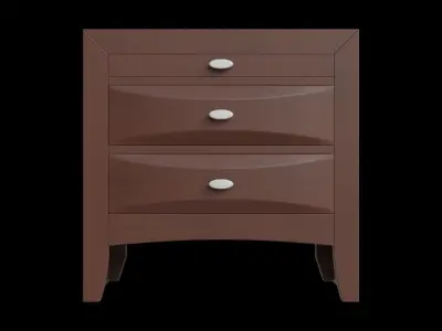 2 Drawer Nightstand Side Table 3D model