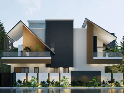 Modern Luxury Villa 3D Model High-Quality Architectural  3D model