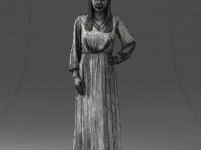 000352 Woman in Green Dress 3dp 3D print model
