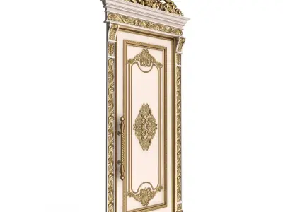 Carved Door Classic 01402 White Low-poly 3D model