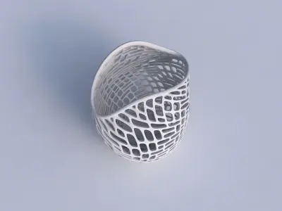 Bowl compressed and twisted with lattice tiles 3D print model