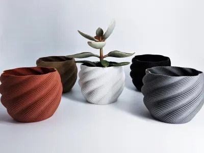 Modern PLANT POT Diluvian for succult planters to big pots 3D print model