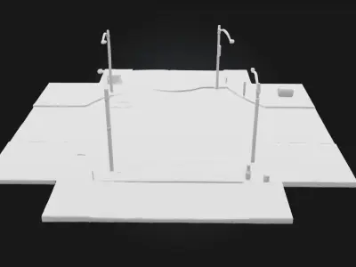 City Intersection Model  Realistic Urban Crossroads 3D model