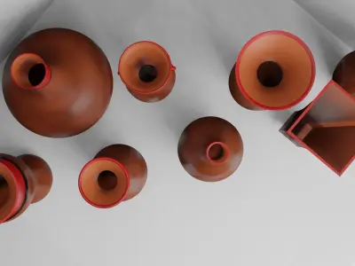 Clay vases 3D model