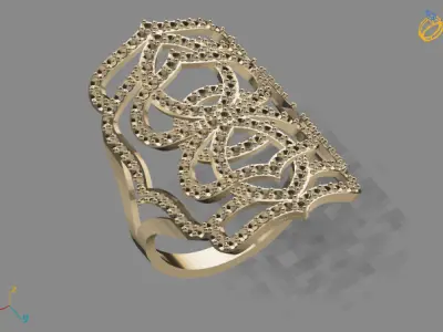 Vintage Womens Diamond Ring Women Rings 3dmodels 3D print model 3D print model 10