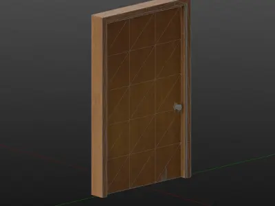 Old Dirty Wooden Door 05A Low-poly 3D model