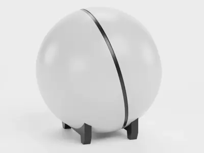 Round Audio Speaker V3 - Universal White Sound Unit Low-poly 3D model