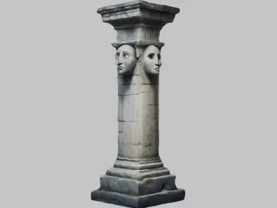 Ancient Stone Pillar - 3D Model Low-poly 3D model