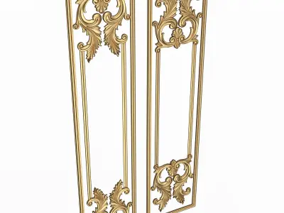 Boiserie Carved Decoration Panel 06 Low-poly 3D model