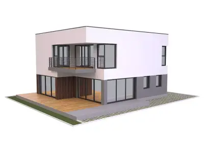 Modern House 1 Free low-poly 3D model