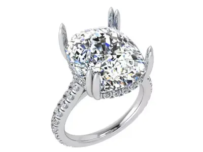 Cushion Diamond Ring 3714 3D print model