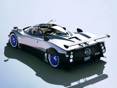 Pagani Zonda HP Barchetta 2021 Low-poly 3D model