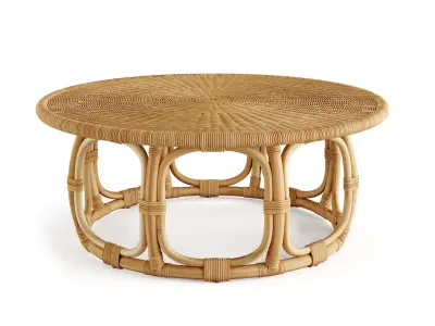 Anguilla Rattan Coffee Table Serena and Lily 3D model